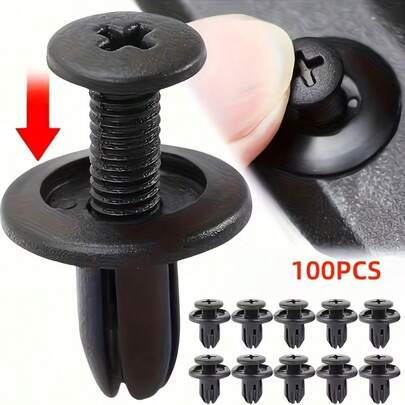 100pcs Car Fender Clips, Bumper Edge Trim Clips, Durable Plastic Fasteners - Fit Most Car Models, Auto Repair Parts, Expansion Rivets