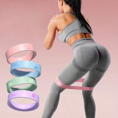 1条弹性硅胶阻力带，用于臀部激活、力量训练和拉伸，适合瑜伽、健身和锻炼，防滑硅胶材质。