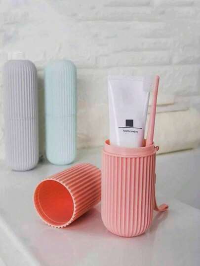 1 hộp đựng bàn chải đánh răng đa năng, hộp đựng bàn chải đánh răng du lịch di động, cốc đựng bàn chải và kem đánh răng, bộ cốc súc miệng phòng tắm, hộp đựng cọ trang điểm, bộ phụ kiện phòng tắm