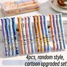 1/2/4支装（随机款式）动物造型可擦笔套装，多种动物图案，适合学生返校礼物，舒缓压力软胶玩具，可爱按压式圆珠笔，时尚外观，耐用防漏设计，必备文具 - 套裝 - 查看 12