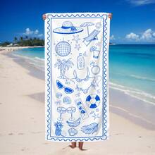 超大号超细纤维沙滩巾，适用于游行、露营、游泳和野餐。轻便易携。 - 海灘 - 查看 15