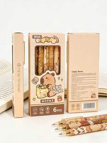 6支可擦凝胶笔，适用于办公用品、文具和返校礼物 - 彩色 - 查看 2