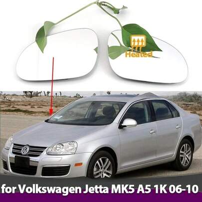 Left Right Wing Mirror Glass Heated Driver Passenger Side For VW Jetta MK5 A5 1K 2006-2010 Replacement