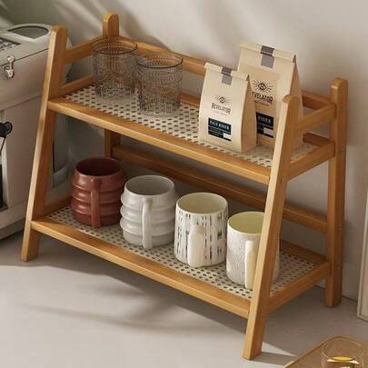 Suitable For Modern Kitchen, Bathroom, Office, Room And Balcony, Old Desks, Double-Layer Racks, New Chinese-Style Multi-Functional Storage Cabinets, Kitchen Adjusters, Living Room Storage Organization, Tea Cups And Coffee Adjusters, Spice Racks, Monitors, Woven Trays, Quick Drainage, Ventilation And Moisture-Proof.