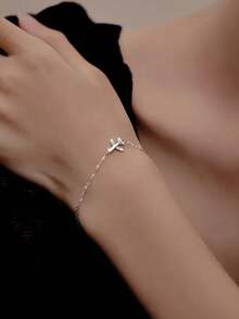 1条S925纯银可爱纸飞机设计手链，时尚独特简约饰品，甜美清新ins风配饰，精致礼物 - 飛機 - 查看 9