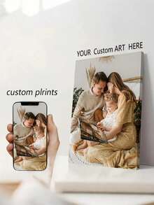 Customized Canvas Photo Frame, Customized Canvas Wall Art, Suitable For Bathroom, Bedroom, Office And Living Room Art Wall Painting, Wall Decor, Perfect Gift For Family And Friends, Multifunctional, Adjustable, Decorative, Reusable, Exquisite And Cute, High Quality, Modern, Comfortable And Fashionable, Unique, Gift For Boyfriend, Girlfriend, Dad, Mom - Multicolor - View 3