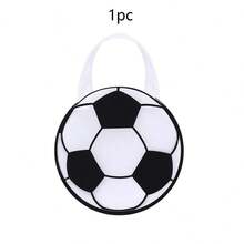 1/5/10 piezas Bolsas de regalo con asa con tema de fútbol - Bolsa de regalo redonda portátil para temas deportivos de fútbol - Bolsas de fiesta de poliéster para eventos deportivos, gimnasio, viajes y uso diario - fútbol americano - Ver 9