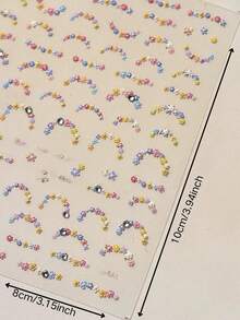 1pc New Daisy Flower Nail Art Decal Sticker, Floral Petal Nail Salon Rhinestone Decor, Spring Limited Edition Nail Stickers - Multicolor - View 3