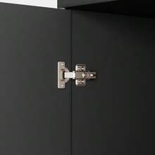 Modern Storage Cabinet With Pleated Front And Metal Handle, Multifunctional Sideboard Cabinet For Living Room & Bedroom, Natural Light Wood Decor, Black, 60x30x70 Cm - Black - View 10
