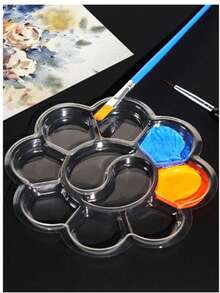 1/10/50 piezas Paletas de pintura de plástico blanco transparente, bandejas de mezcla de pintura ligeras y portátiles. Herramientas de pintura confiables, adecuadas para estudiantes y artistas, perfectas para el aula, el estudio, la creación de arte DIY diaria y regalos de regreso a la escuela. - Multicolor - Ver 8