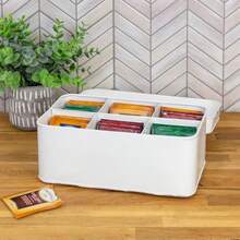 AuldHome Farmhouse - Caja para bolsas de té estilo retro vintage - Blanco - Ver 4