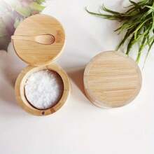 Salt And Pepper Condiment Jars, Bamboo Condiment Box, Storage Pot Set, Wooden Sugar Container, Lid Function, 3KVM Multi-Bowls - 1 - View 6