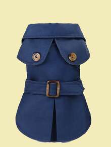 Chaqueta de estilo europeo y americano para mascotas, cortavientos para perros, ropa para mascotas, abrigo para perros, bata larga estilo británico, ropa para gatos, gabardina europea, atuendo para animales - Beis - Ver 9