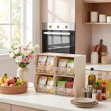 4 contenedores de almacenamiento para cápsulas de café con soporte de gran capacidad accesorios de plástico organizador de almacenamiento ideal para cápsulas de expreso para nevera - Crema - Ver 7