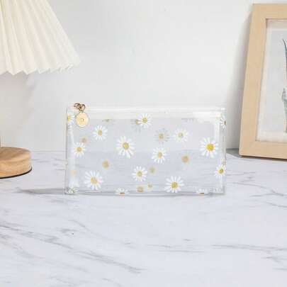 White Transparent Chrysanthemum Coin Purse, Fashion Minimalist Cute Floral Handbag For Women Money Wallet Mini Wallet Purse Wallet Small Wallet Coin Wallet Travel Essential Summer