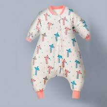 Túi ngủ cho bé bằng cotton mềm mại, họa tiết hoạt hình, độ dày 1.0 Tog, thấm hút mồ hôi và thoáng khí, tay áo có thể tháo rời, thích hợp cho mùa xuân và mùa hè. - Nhiều màu - Xem 17