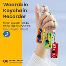 1080P Mini Keychain Camera - 0.96" HD Screen, 8MP Retro SLR Design, 160° Wide Angle, Anti-Lost Strap, Rechargeable Portable DV Camera Suitable For Adults/Teenagers/Outdoor Travel - 查看 10