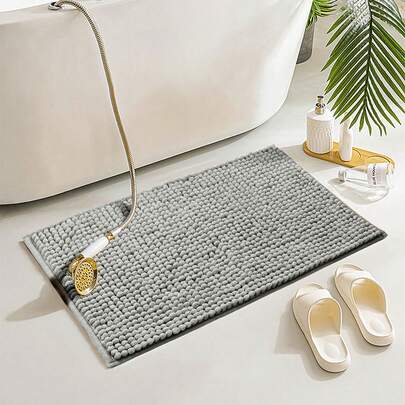 Felpudo de chenilla de peluche corto multicolor, alfombra antideslizante para la entrada del baño, alfombra absorbente, alfombra para mascotas