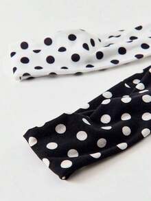 2pcs/Set Black & White Women's Fashion Polka Dot Print Soft Non-Slip Headband, Elastic Yoga Sports Headband Hair Accessories, Versatile For Daily Wear Vacation Hair Band - Nhiều màu 16 - Xem 4