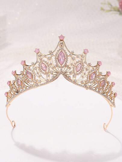 1pc Elegant Women's Fashion Princess 3D Crown, Luxury Rhinestone Decor Birthday/Wedding Hair Accessory Headband