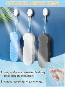Bông tắm họa tiết vảy cá 3D này là một loại bông tắm ba chiều, sẽ không gây hại cho da của bạn hoặc gây đau cho bé khi tắm. - nhiều màu - Xem 6