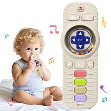 Tinabless 硅胶遥控牙胶，婴儿磨牙玩具，适合3-6-12-18个月的婴幼儿，缓解出牙疼痛 - 彩色 - 查看 11