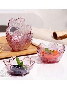 1/5/10-Piece Sakura Sauce Dish Set Pink Cherry Blossom Crystal Plastic Appetizer Plates, Dipping Bowls, Tasting Plates, Serving Dishes, Seasoning Dishes, Small Bowls, Ice Cream Snack Soy Sauce Seasoning Dishes Suitable For Kitchen Use - Multicolor - View 9