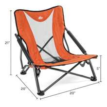 Cascade Mountain Tech Silla para exterior ligera compacta y duradera Perfil Bajo - Naranja - Ver 3