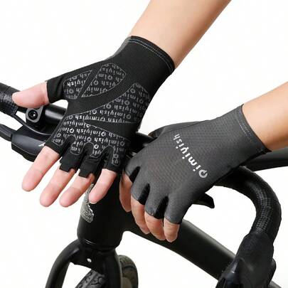 1 Pair Fingerless Sports Fitness Cycling Gloves, Unisex Fashion Accessory Women's Spring/Summer Outdoor Sports Gloves, Multi-Function Yoga Training Gloves, Breathable Cool Fabric, Thickened Shock-Absorbing Palm Pad, Non-Slip, Suitable For All Seasons