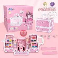 Children's Day Best Gift Washable Kids Makeup Kit For Little Girls - Real Cosmetic Play Set With Mirror, Case, And Beauty Dress-Up Toys, Perfect Birthday Gift - 粉色 - 查看 6
