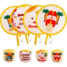 Ventiladores redondos plegables de mano, estilo de refrigeración plegable, ventiladores redondos japoneses plegables de mano para interiores y exteriores, viajes, eventos, festivales - Playa de verano - Ver 8