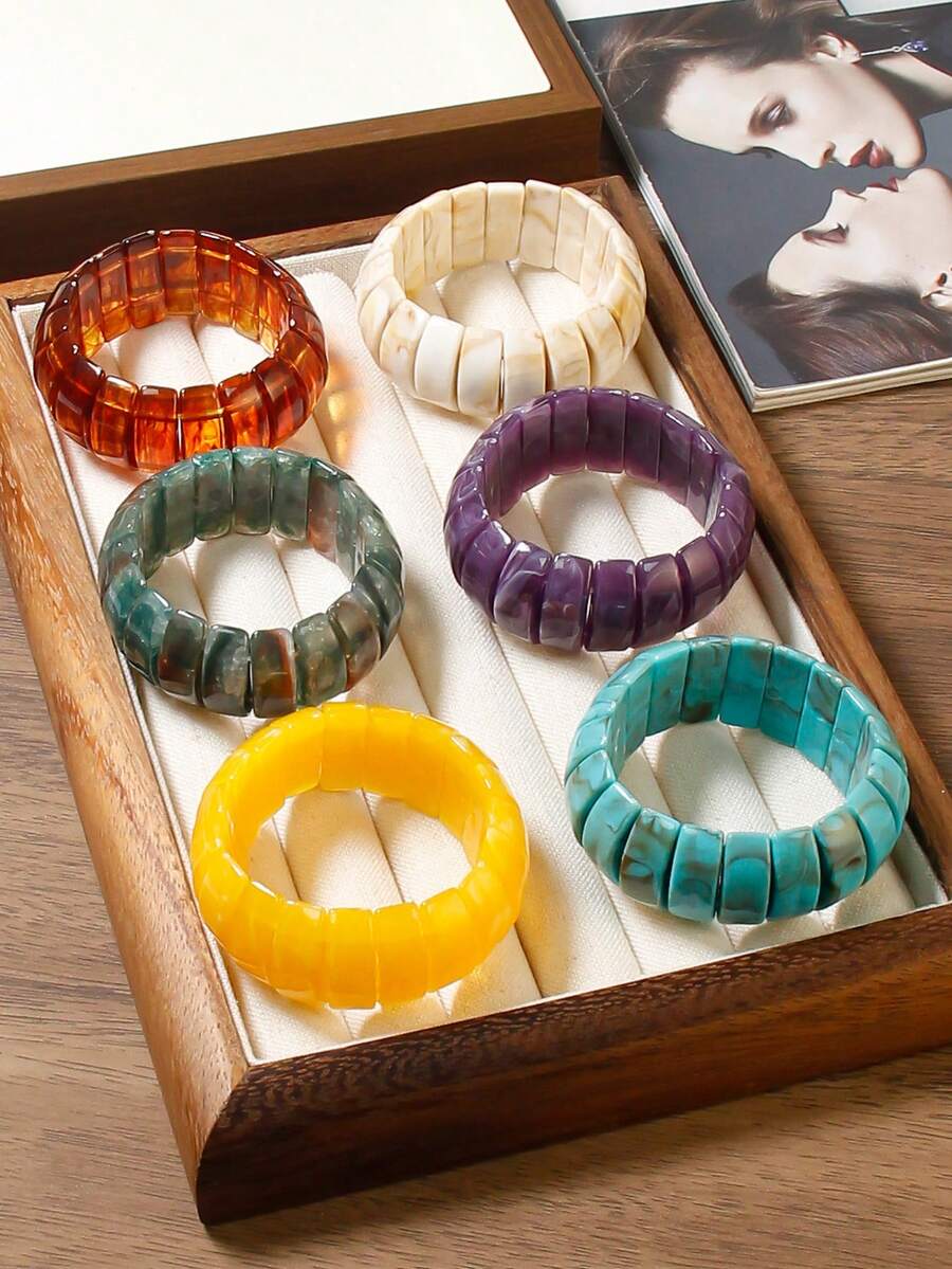 Betykuku 1 chiếc vòng tay co giãn nhiều màu sắc phong cách Bohemian, quà tặng cho nữ giới thích hợp đi biển, nghỉ lễ, tiệc tùng thường ngày.