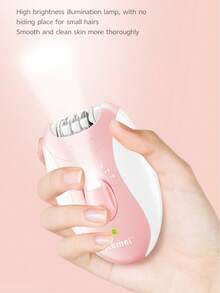Kemei KM-189B 专业女士电动脱毛器，适用于腋下、腿部、比基尼区域等部位，USB 充电式无线体毛修剪器，1 件装 - 粉色 - 查看 5