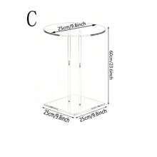 1SET Acrylic Sofa Side Table, Easy Assembly & Detachable, Suitable For Bedroom, Living Room, Kitchen, Hallway - Multicolor - View 11
