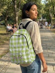 Customized Embroidered Pocket Backpack, Personalized College Backpack, Travel Backpack, School Backpack, Laptop Bag, Custom Backpack, Casual & Fashionable - Multicolor - View 3