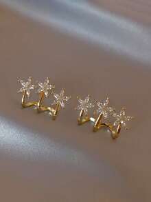 1 Pair 5-Petal Flower Earrings, Unique Personalized Earrings For Elegant Girl - Multicolor - View 6