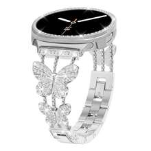 2Pcs/Set Bling Band With Case Compatible With Samsung Galaxy Watch 8 40mm 44mm, Women Diamond Butterfly Metal Bracelet Rhinestone Strap With Protector Case - Butterfly - View 16
