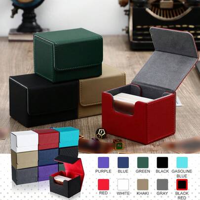 100+ Single Layer Card Holder Magnetic Leather Card Storage Box, Suitable For TCG, CCG, Commander Card Game