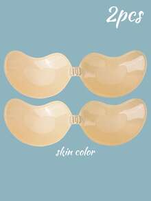 1pc Women's Adhesive Strapless Bra Invisible Silicone Breast Lift Tape, Versatile Lingerie Cleavage Enhancer With Detachable Halter, Suitable For Backless Dresses, Gowns, Swimwear, Cosplay - Multicolor - View 28