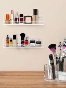 1/2/4/6/8-Piece Set Of 12-Inch/4-Inch Transparent Acrylic Nail Polish Holders, Wall-Mounted, Nail Polish Storage Boxes And Shelves - Clear - View 5
