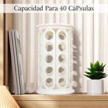 Portavasos K Carrusel de vasos K Porta Cápsulas de Café Porta Cápsulas de Café Portas Cápsulas de Cafés Carrusel Organizador Compatible con 40 Cápsul blanco - blanco - Ver 6