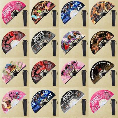 Large Size Folding Fan, High-Quality Durable Design, Popular In Europe And America, Must-Have Accessory For Photo Shoots, Suitable For Daily, Parties, Costume Balls And Other Occasions