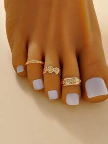 3 Pieces Of Foot Rings, Open-Ended Tail Rings, Toe Rings, Plain Circles, Beach Vacation Accessories - Style 1 - View 4