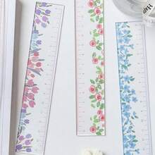 15cm 투명 잔꽃 무늬 아크릴 자, 다기능 드로잉 자 플래너 자 - A - 보기 4