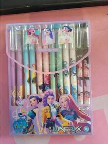 12/24/36/48pcs K-POP Girl Group Erasable Gel Pens Set, 0.5mm Smooth Writing Stationery For School & Office - Multicolor - View 8