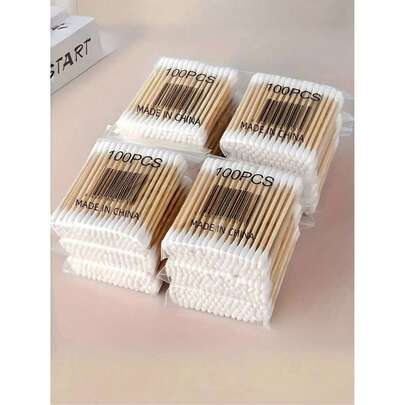 100/300/500/1200 que tre hai đầu, dùng để vệ sinh tai và mũi, tẩy trang và chăm sóc cá nhân. Que gỗ hai đầu được dùng để làm sạch tai, vệ sinh cá nhân và tẩy trang tại nhà. (Đóng gói ngẫu nhiên, có gói dùng thử 100 que)