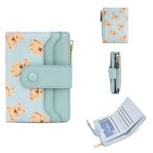 Original Bear Print Women's Wallet, Fashionable Japanese Style Short Wallet, Multi-Card Slots Zipper Coin Purse, Convenient Card Holder Clutch - Multicolor - View 9