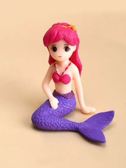 1件塑料美人鱼水族箱装饰品，鱼缸配件，水族宠物用品