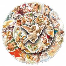 50pcs Angel's Melody Dreamy Cartoon Cute & Fun Personalized Stickers For Phone, Desktop Scrapbook Supplies Stationery Funny Stickers Kindle - Square - View 2