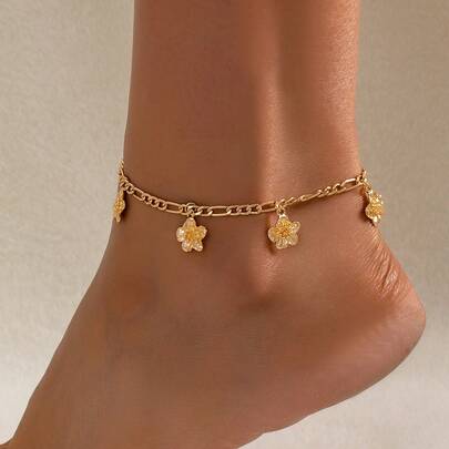 1pc Fashionable, Elegant And Delicate Metal Anklet For Women, Suitable For Dining, Party, Holiday, Gift